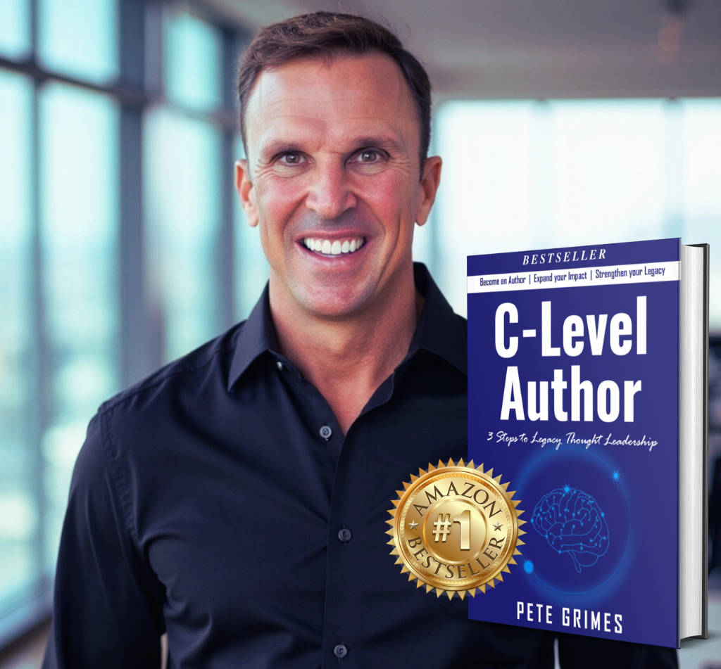 Pete Grimes with his Amazon #1 bestseller, C-Level Author
